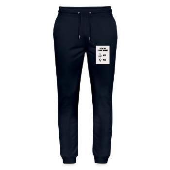 Angestellter how my clock works Arbeit Work - Stanley/Stella Unisex Bio Jogginghose Mover  - Navy - Vorne - Marisol (170cm) & Nik (191cm)