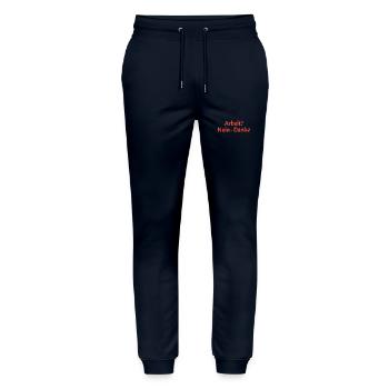 Arbeit Nein Danke - Stanley/Stella Unisex Bio Jogginghose Mover  - Navy - Vorne - Marisol (170cm) & Nik (191cm)