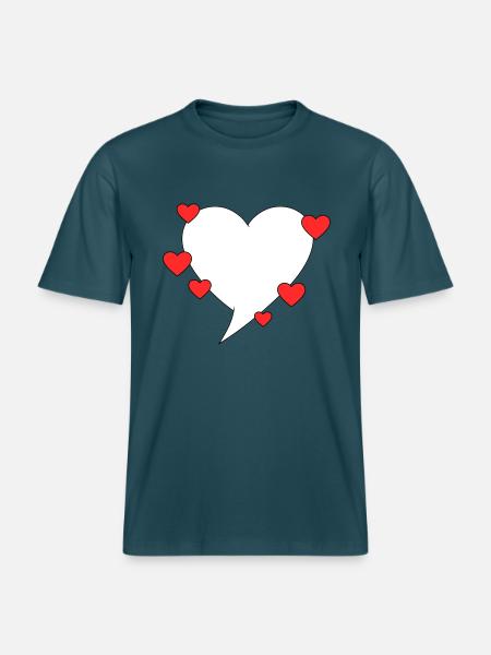 Speech bubble with hearts - RELAXED FIT Unisex Organic T-Shirt - stargazer