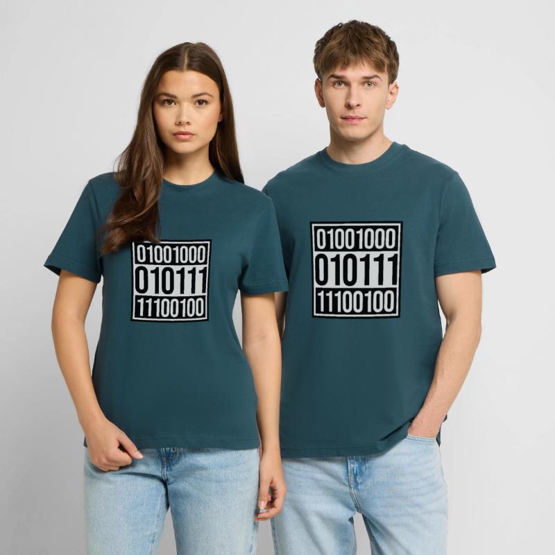 Binary Code Program Language  RELAXED FIT Unisex Organic T-Shirt