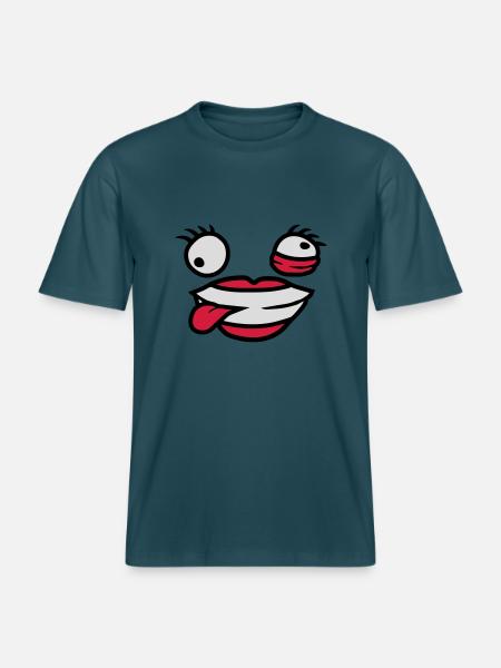 Crazy female comic face -  RELAXED FIT Unisex Organic T-Shirt - stargazer