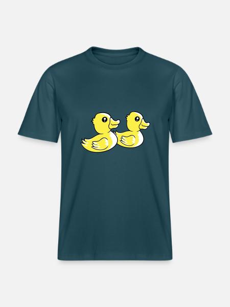 2 ænder svømmevand par to venner hold -  Økologisk unisex T-shirt RELAXED FIT - mørk petrol