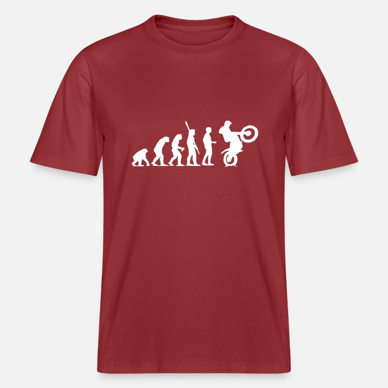 Evolution de première instance -  T-shirt unisexe RELAXED FIT en coton bio - rouge terre