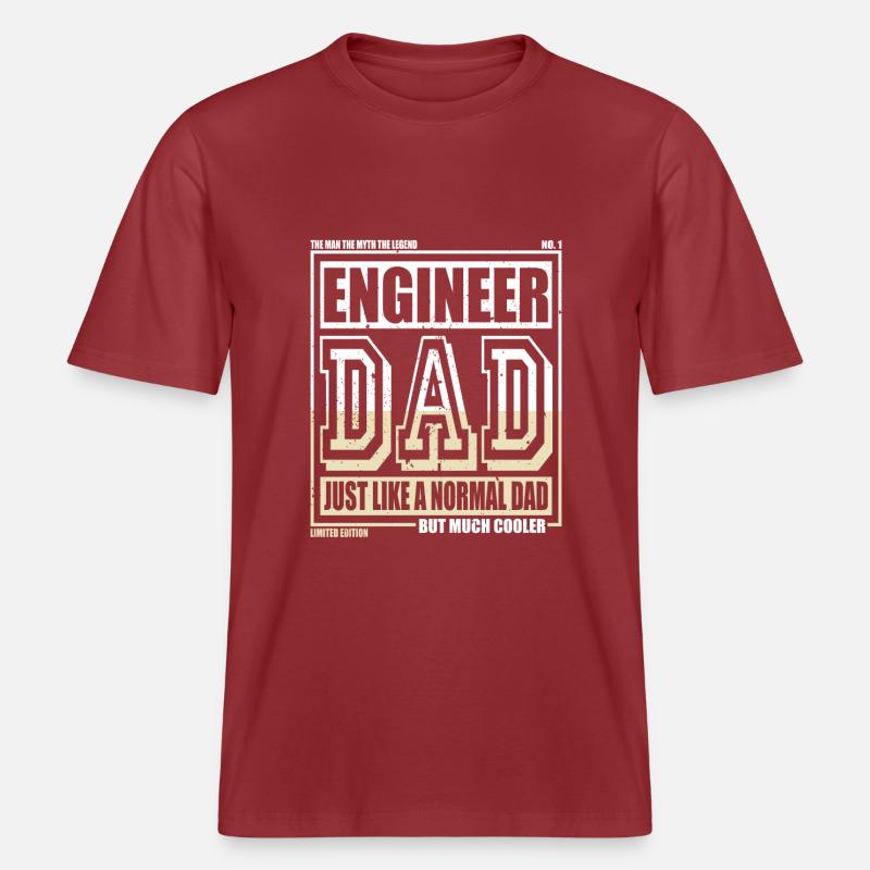 Engineer Daddy Gift - RELAXED FIT Unisex Organic T-Shirt - red earth
