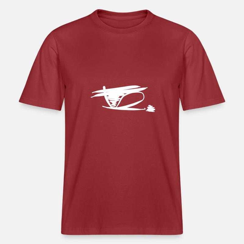 Abstraction blanche comme neige -  T-shirt unisexe RELAXED FIT en coton bio - rouge terre