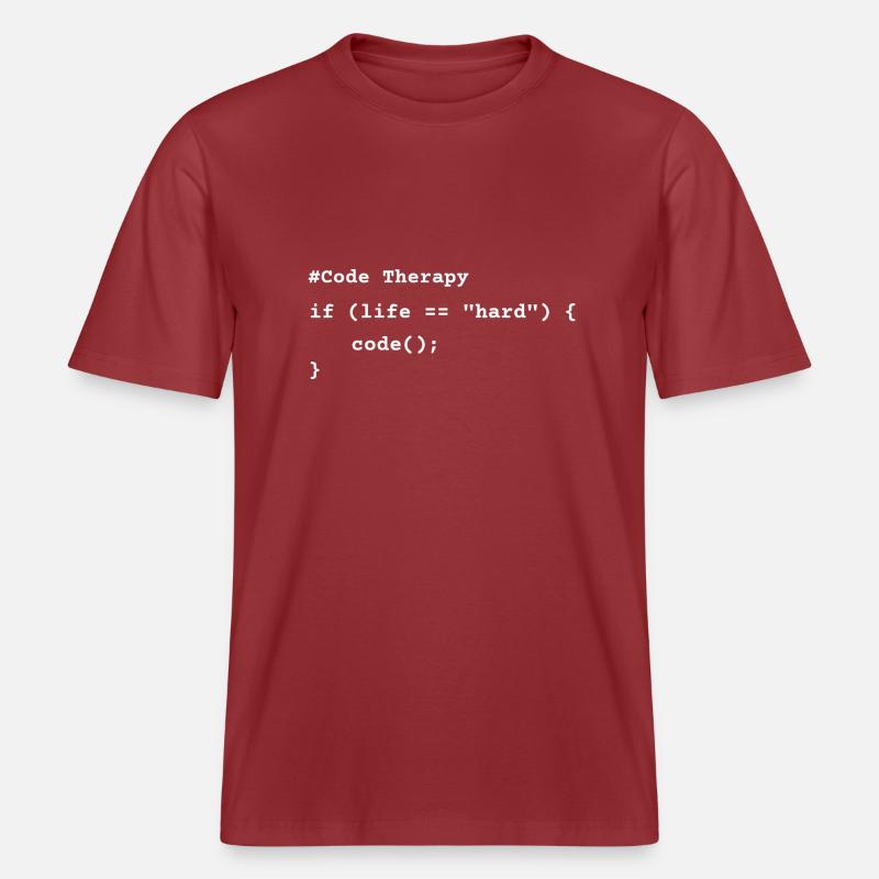 Code Therapy – Funny Programming T-Shirt - RELAXED FIT Unisex Organic T-Shirt - Erdrot