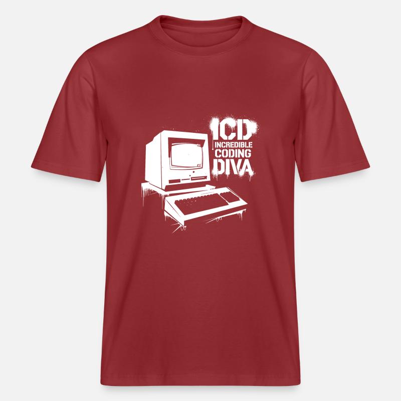 Expert in precise coding -  RELAXED FIT Unisex Organic T-Shirt - red earth