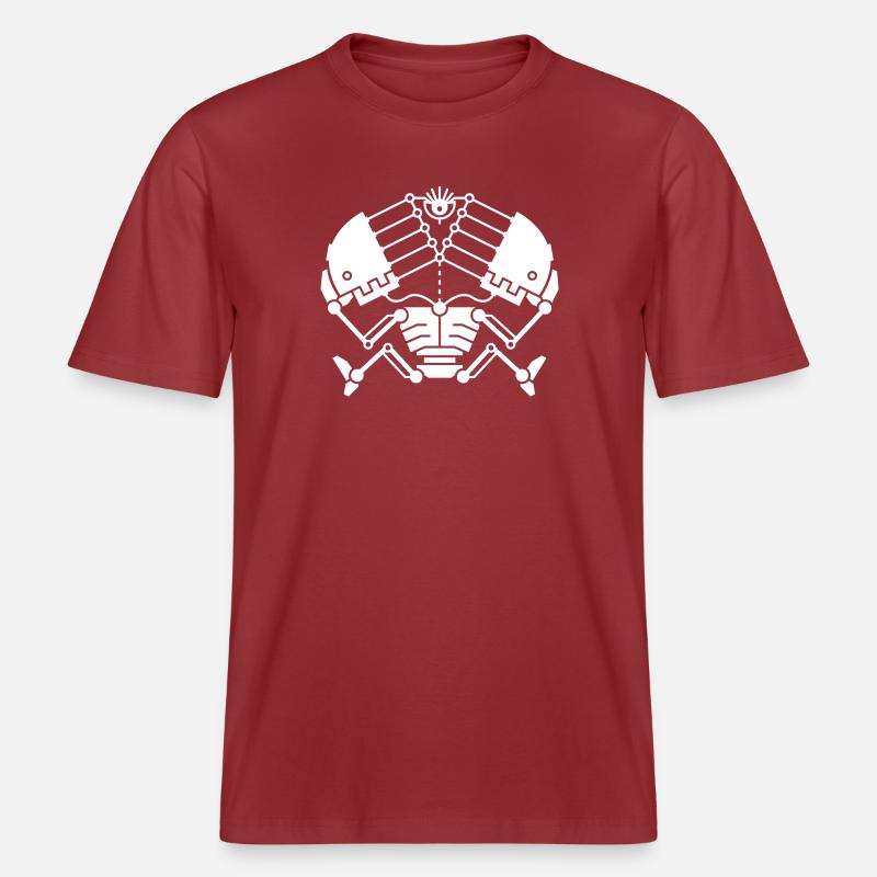 3rd Eye Robotics - white version -  RELAXED FIT Unisex Organic T-Shirt - red earth
