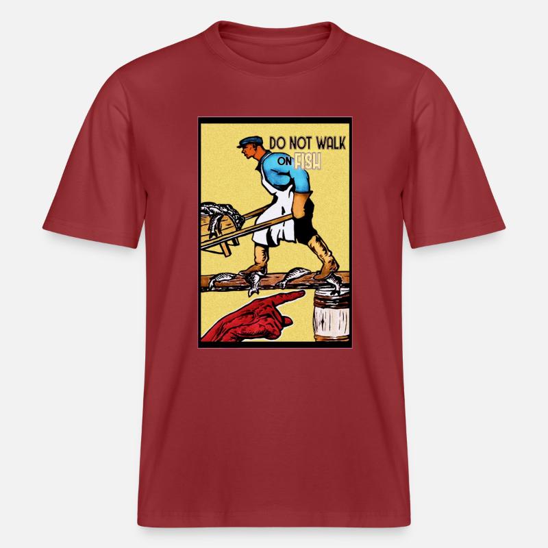 Conseils soviétiques en matière de santé et de sécurité - N° 2. (Poisson) - T-shirt unisexe RELAXED FIT en coton bio - rouge terre