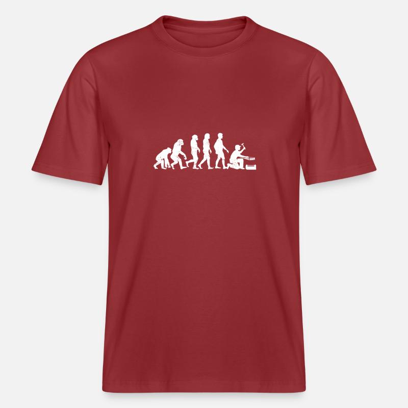 Zimmermann evolution geschenk beruf handwerker -  RELAXED FIT Unisex Organic T-Shirt - Erdrot