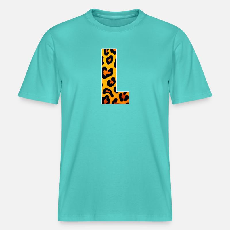 Leopard Print Eckdesign - RELAXED FIT Unisex Organic T-Shirt - Poolblau