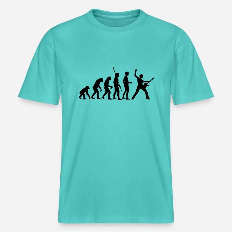 evolution_rocks_b_1c -  RELAXED FIT Unisex Organic T-Shirt - Poolblau