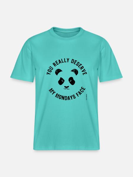 Mondays Face - RELAXED FIT Unisex Organic T-Shirt - pool blue