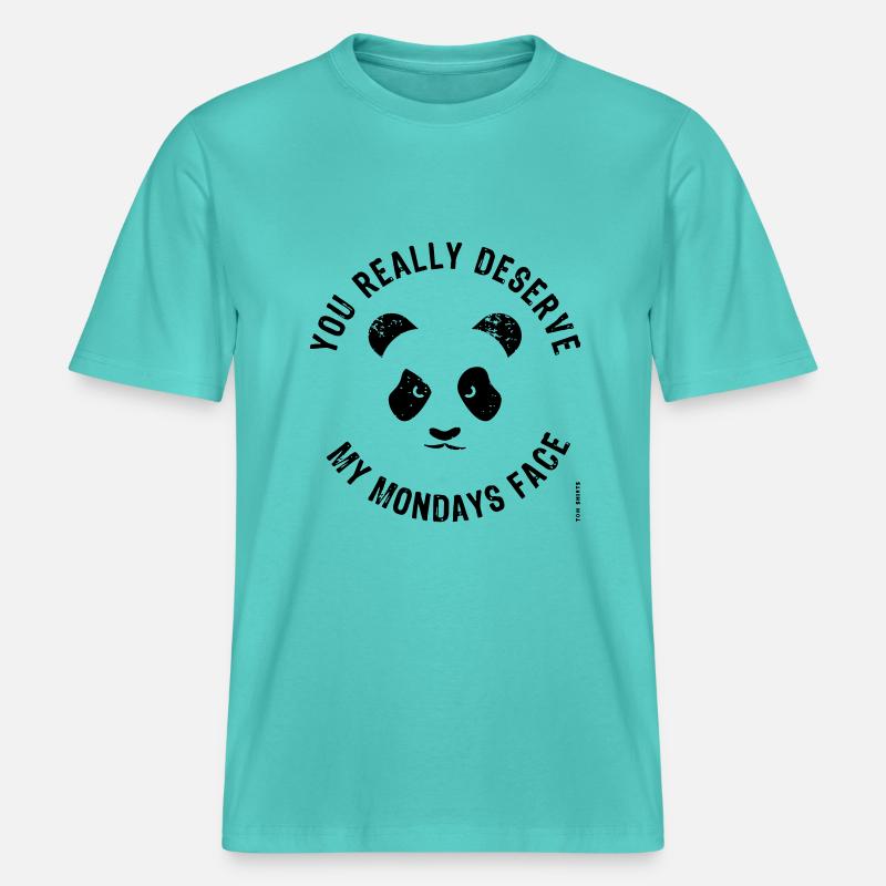 Visage du lundi -  T-shirt unisexe RELAXED FIT en coton bio - bleu piscine