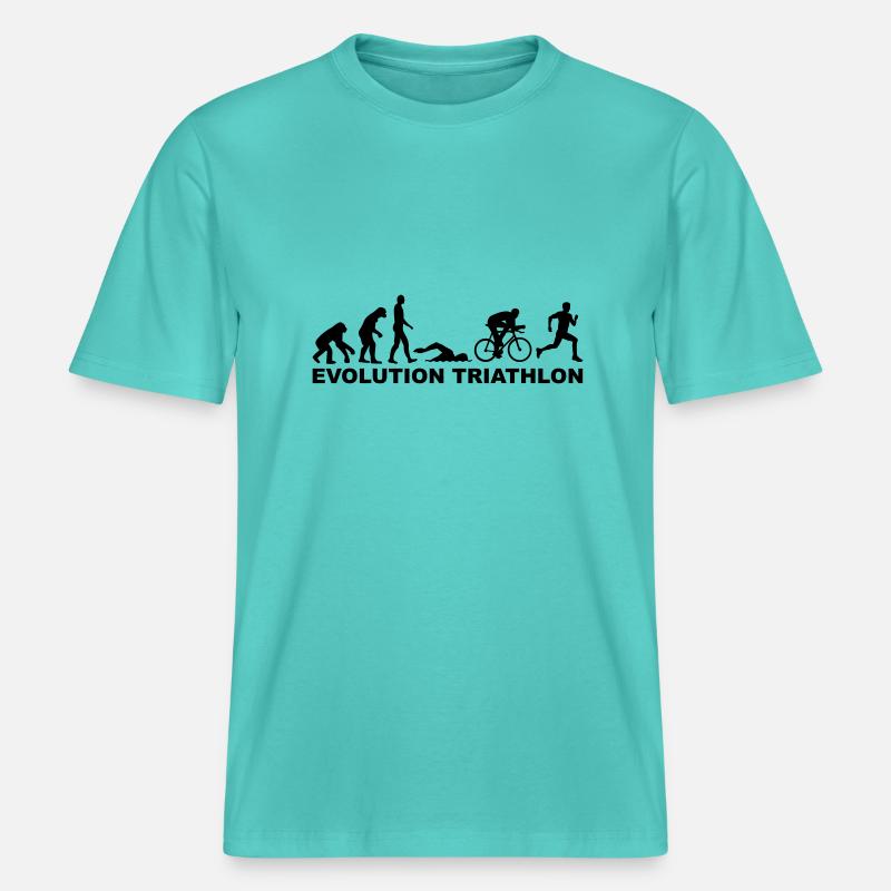 Evolution Triathlon -  T-shirt unisexe RELAXED FIT en coton bio - bleu piscine