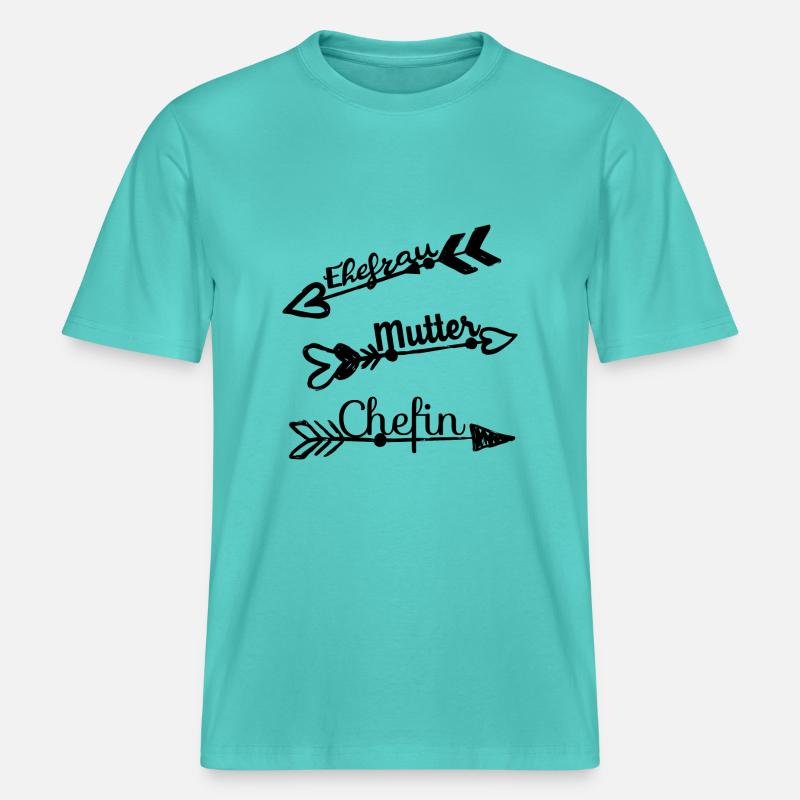 Ehefrau Mutter Chefin - RELAXED FIT Unisex Organic T-Shirt - Poolblau