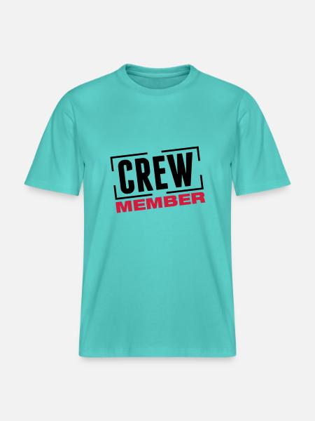 crew_member_design_bs2 -  T-shirt unisexe RELAXED FIT en coton bio - bleu piscine