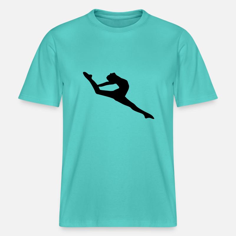 Vector Ballet dancer Silhouette -  RELAXED FIT Unisex Organic T-Shirt - pool blue