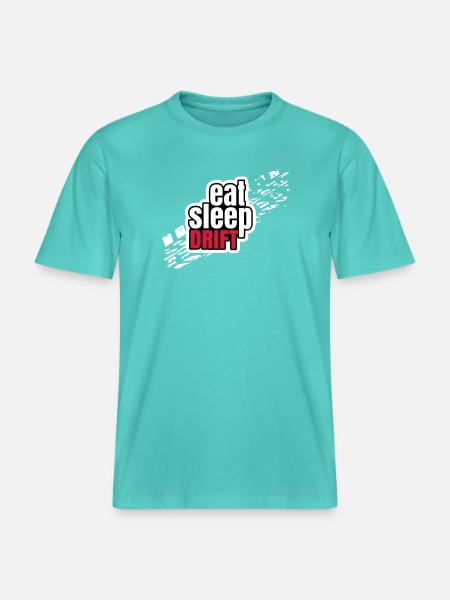 Eat Sleep Drift - RELAXED FIT Unisex Organic T-Shirt - pool blue