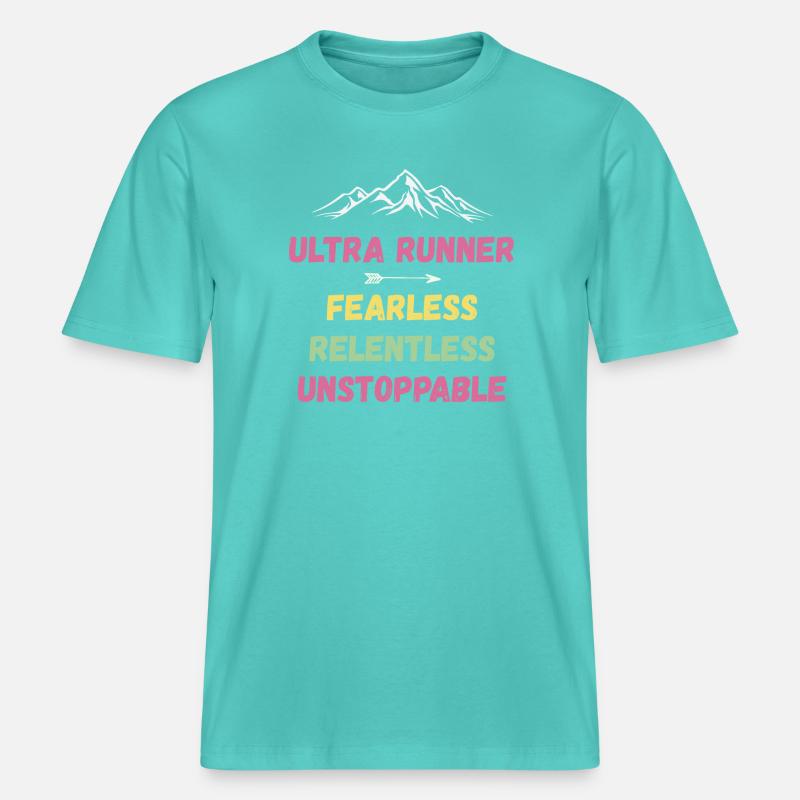 Ultra Runner - Intrépide. Implacable. Imparable. -  T-shirt unisexe RELAXED FIT en coton bio - bleu piscine