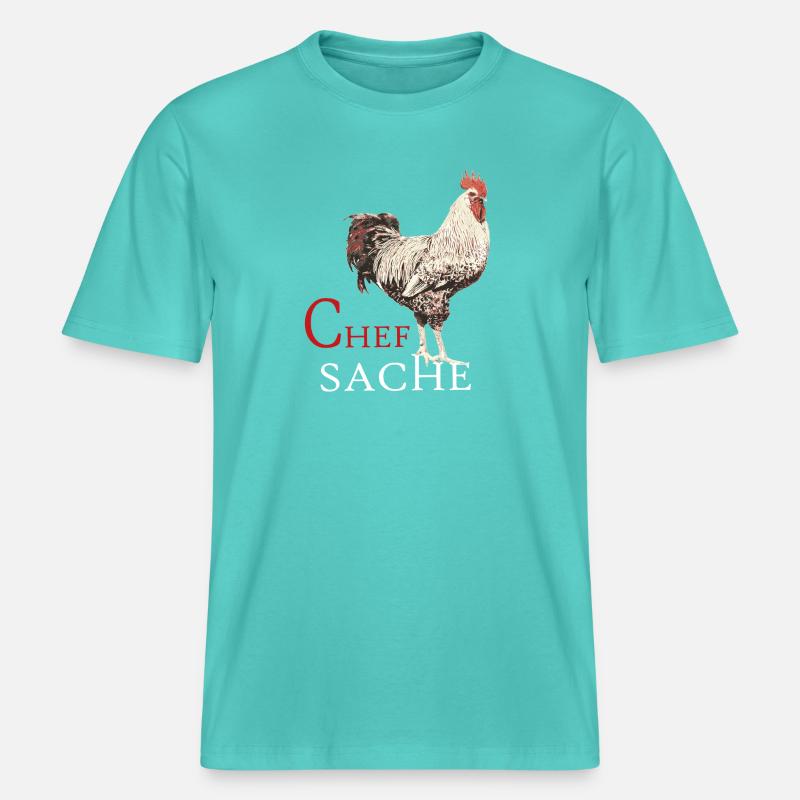 Conception de robinets de chef -  T-shirt unisexe RELAXED FIT en coton bio - bleu piscine