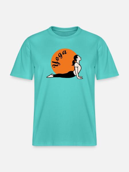 Yoga Love -  RELAXED FIT Unisex Organic T-Shirt - Poolblau