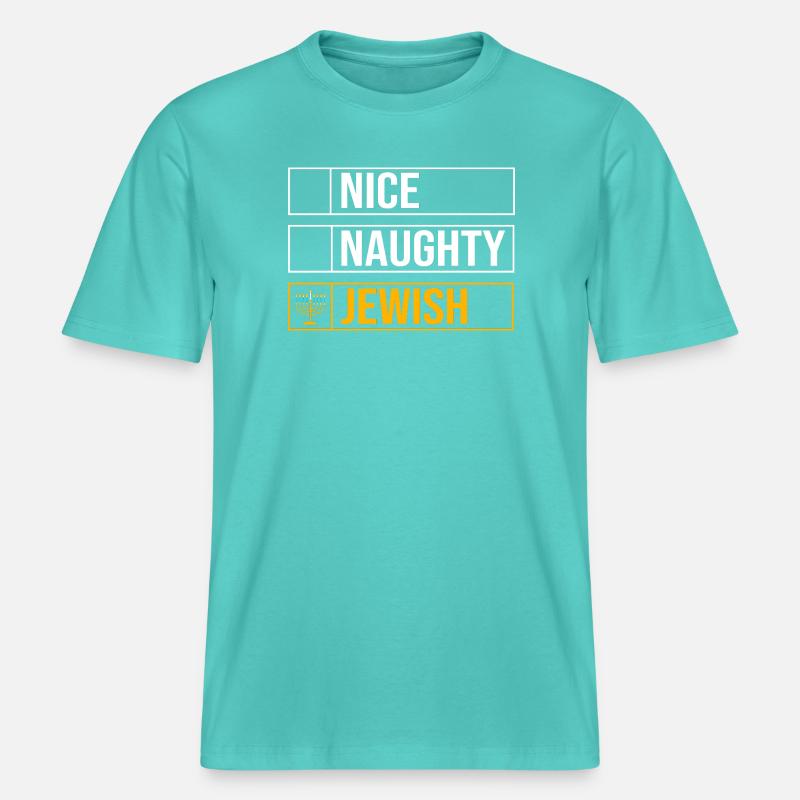 Hanoukka Hanoukka Hanoukka -  T-shirt unisexe RELAXED FIT en coton bio - bleu piscine