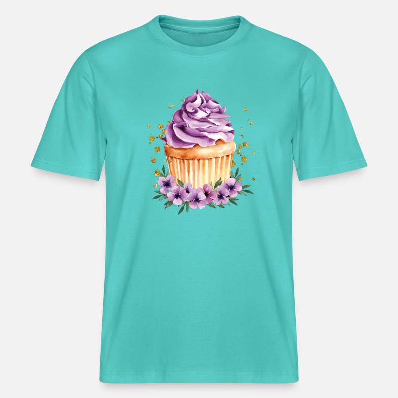 cupcake -  RELAXED FIT Unisex Organic T-Shirt - pool blue