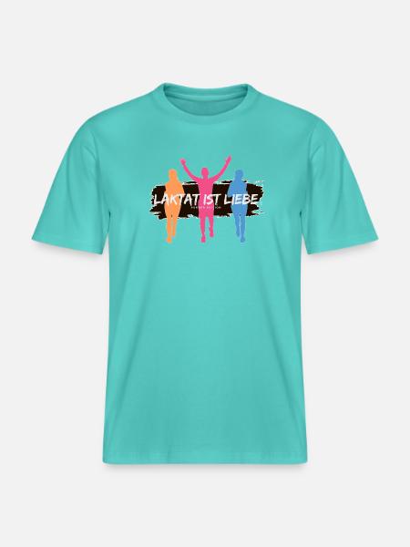 Lactate, c’est l’amour – Édition Runner -  T-shirt unisexe RELAXED FIT en coton bio - bleu piscine