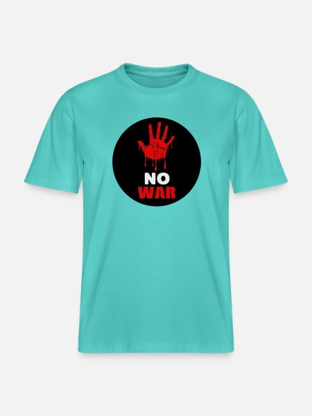 No War - T-shirt unisexe RELAXED FIT en coton bio - bleu piscine