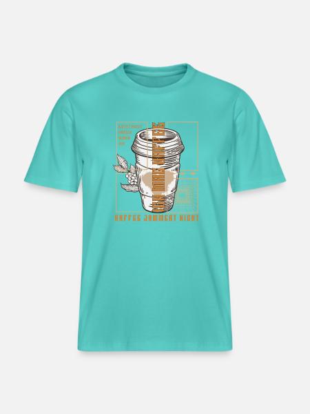 Coffee just does its job retro -  RELAXED FIT Unisex Organic T-Shirt - pool blue