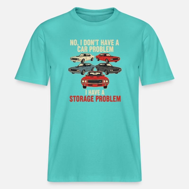 Storage Problem Car Meme Tee - RELAXED FIT Unisex Organic T-Shirt - Poolblau