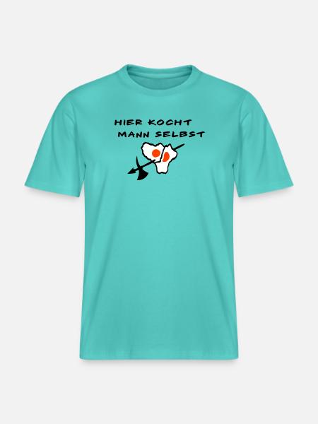 Koch - RELAXED FIT Unisex Organic T-Shirt - Poolblau