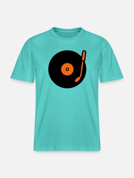 Retro Audio Schallplatte Tonarm - RELAXED FIT Unisex Organic T-Shirt - Poolblau