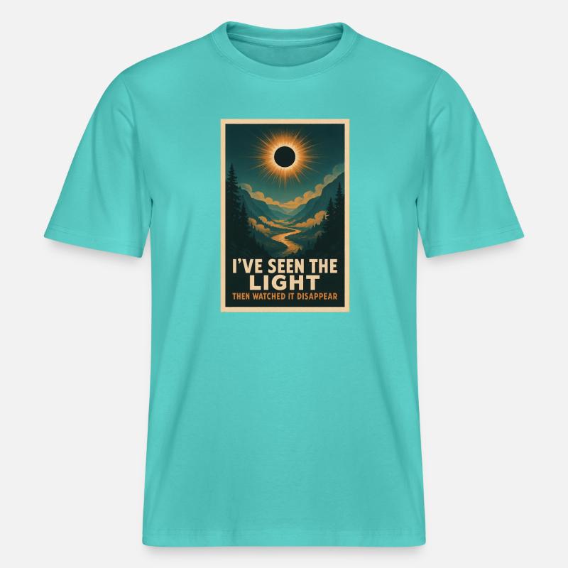 Light Disappears | Eclipse - RELAXED FIT Unisex Organic T-Shirt - pool blue