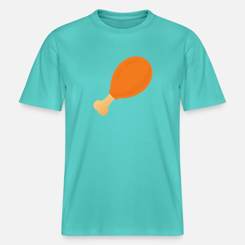 Pilon de poulet -  T-shirt unisexe RELAXED FIT en coton bio - bleu piscine