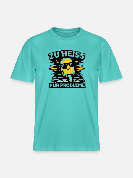 zu heiss für Probleme - RELAXED FIT Unisex Organic T-Shirt - Poolblau
