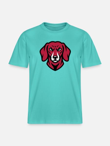 Dackel Maskottchen Logo - RELAXED FIT Unisex Organic T-Shirt - Poolblau