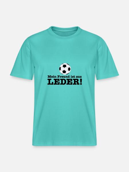 Il mio amico è realizzata in pelle (pallone da -  Maglietta ecologica Unisex RELAXED FIT - piscina blu