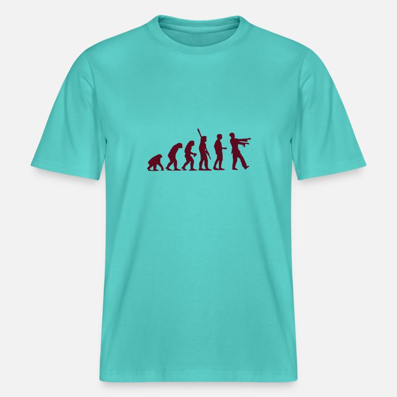 Zombie Evolution (einfarbig) -  RELAXED FIT Unisex Organic T-Shirt - Poolblau