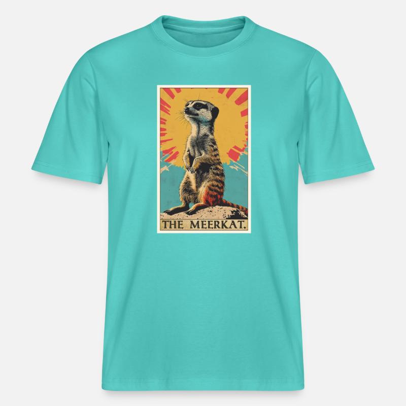 Suricate Erdmännchen -  T-shirt unisexe RELAXED FIT en coton bio - bleu piscine