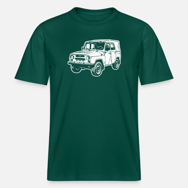 Véhicule tout-terrain UAZ (image différente) -  T-shirt unisexe RELAXED FIT en coton bio - forêt