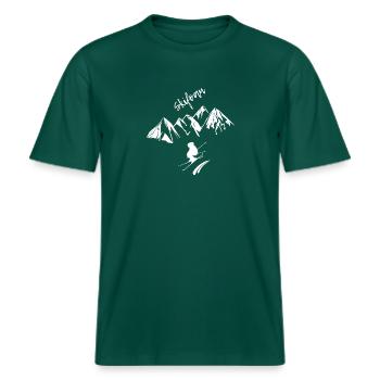 skifahren -  RELAXED FIT Unisex Organic T-Shirt - Forest - Vorne - Alina (178cm) & Michal (187cm)