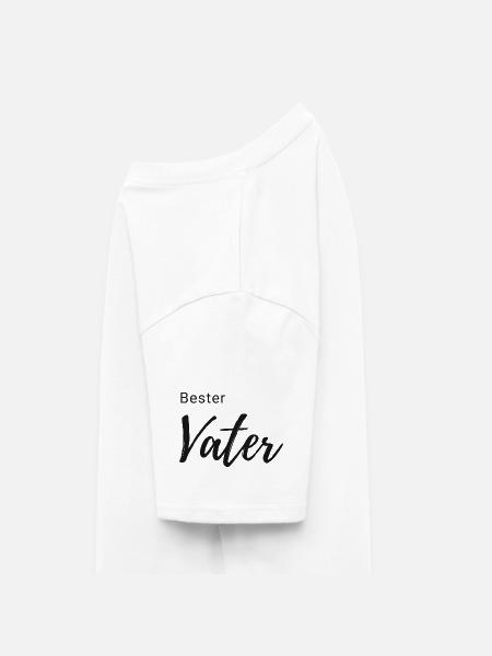 Bester Vater Schriftzug - RELAXED FIT Unisex Organic T-Shirt - Weiß