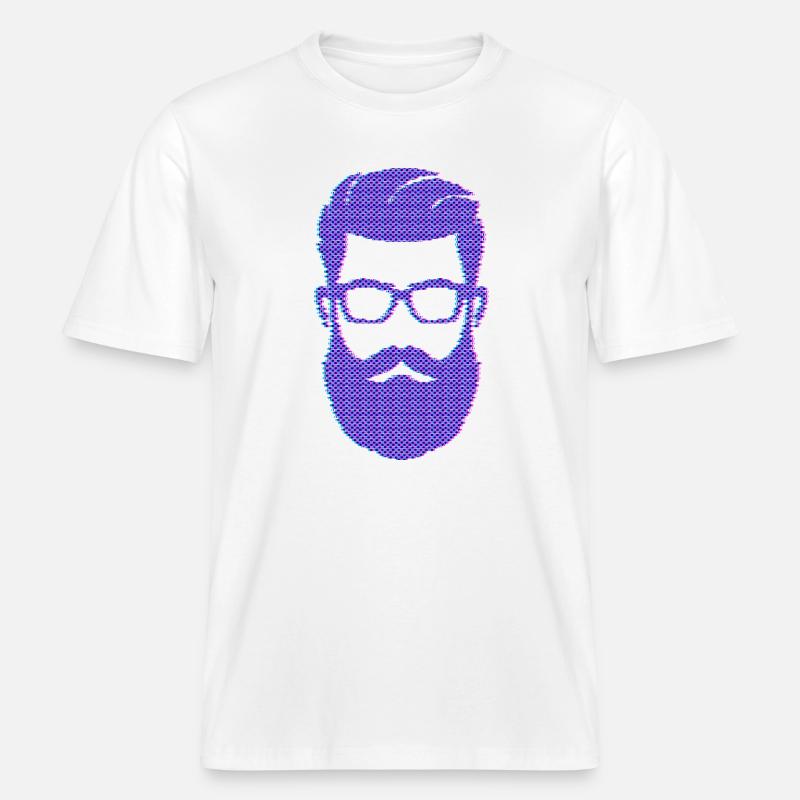 Bartträger Männlichkeit Schnurrbart Bart -  RELAXED FIT Unisex Organic T-Shirt - Weiß