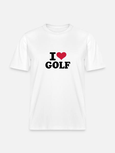 I love Golf -  RELAXED FIT Unisex Organic T-Shirt - Weiß