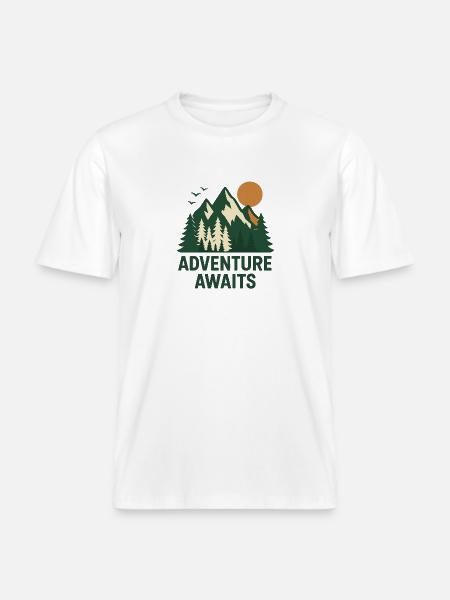 Abenteuerwald Berglandschaft - RELAXED FIT Unisex Organic T-Shirt - Weiß