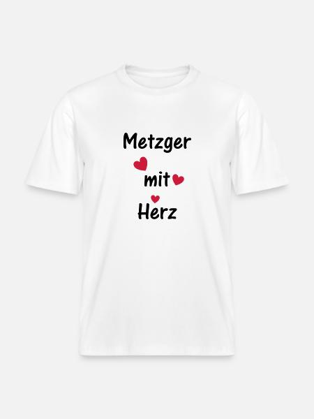 Metzger mit Herz - RELAXED FIT Unisex Organic T-Shirt - Weiß