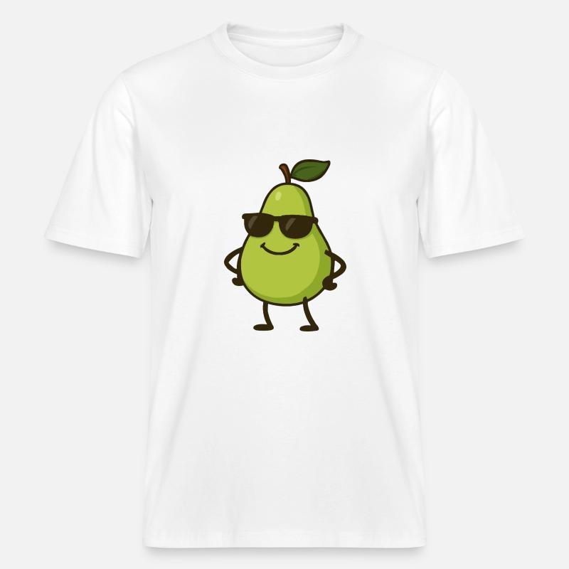 Pear Comic Cool -  RELAXED FIT Unisex Organic T-Shirt - white