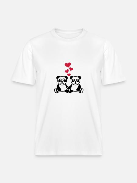Panda - RELAXED FIT Unisex Organic T-Shirt - white